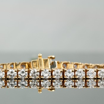 5110 - 7.60ctw 18KT Yellow Gold Diamond Tennis Bracelet